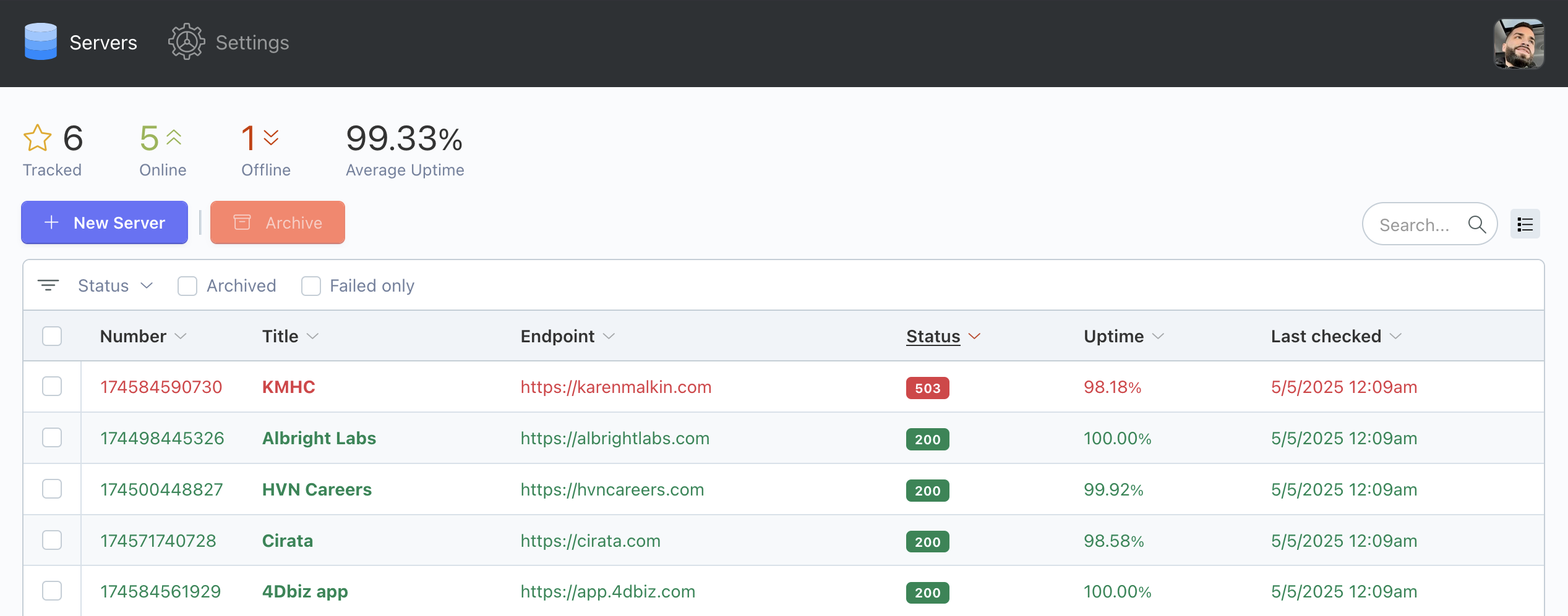 Pulsey Dashboard Screenshot